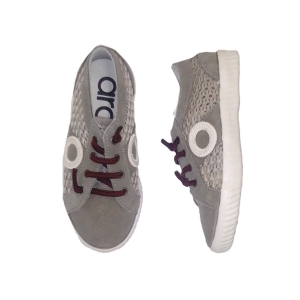 ARO_ ZAPATILLAS SUNNY GASOL EN PIEL SERRAJE BEIG, CON CORDONES ELASTICOS