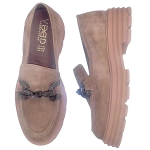 VEXED_ ZAPATO PLANO EN PIEL SERRAJE TAUPE CON ESTRIBO