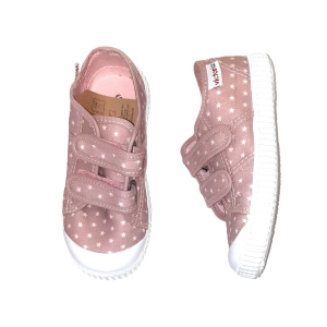 VICTORIA _INGLES DE LONA ROSA CON VELCROS Y PUNTERA REFORZADA DE GOMA