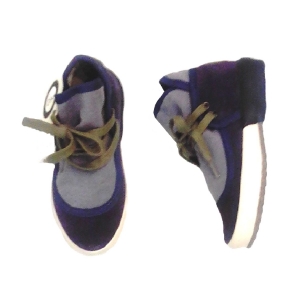 ARO_ BOTA EN PIEL SERRAJE Y CANVAS PURPURA