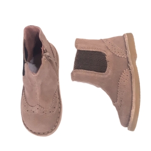 OCA LOCA_ BOTINES CHELSEA EN PIEL SERRAJE TAUPE
