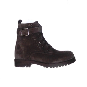 ELI 1957_ BOTAS ESTILO MILITAR EN PIEL SERRAJE TOPO CON CORDONES