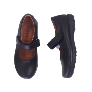 YOWAS _ ZAPATO MERCEDES COLEGIAL EN PIEL NAPA AZUL MARINO CON VELCRO