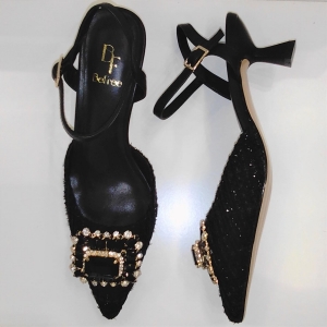 EXE_ ZAPATO DESTALONADO TACON CHANEL NEGRO