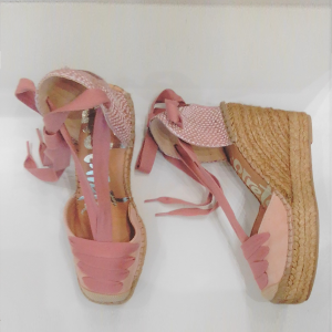 ESPADRILLA  CON PLATAFORMA EN PIEL SERRAJE ROSA